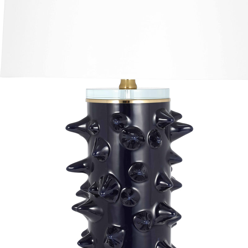 Ceramic 31" Spikey Table Lamp, Navy