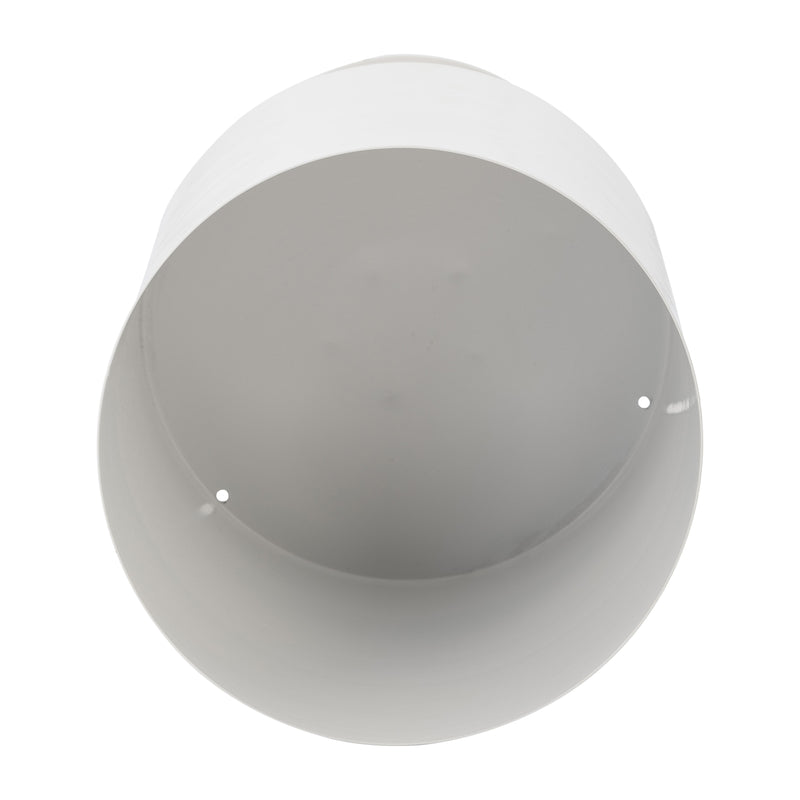 Ec Metal,8",flat Round Base Planter,white