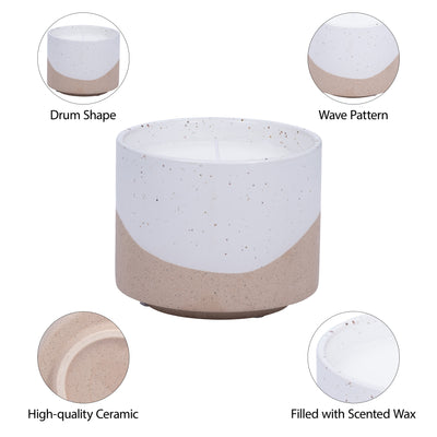 5" 15OZ WAVE CITRO CANDLE, IVORY