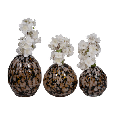 S/3 6/7/8" Dara Amber Specked Vases