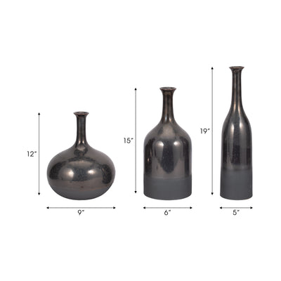 S/3 12/15/18" Padmini Ceramic Vases