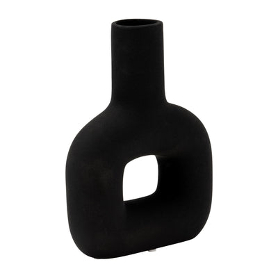 DOL, 8" OPEN CUT VASE, BLACK