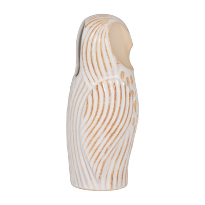 Cer, 8" Perched Owl, Ivory