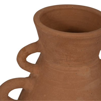 TERRACOTTA, 12" VASE WITH 4 HANDLES, NATURAL