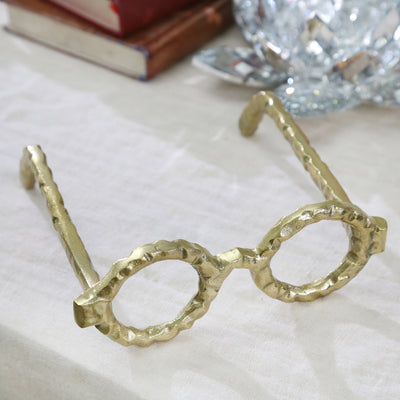 ALUMINUM GLASSES SCULPTURE, GOLD