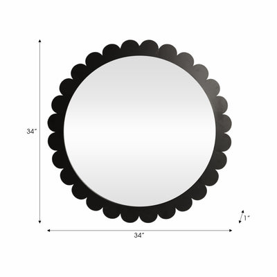 34" Scallop Border Mirror, Black