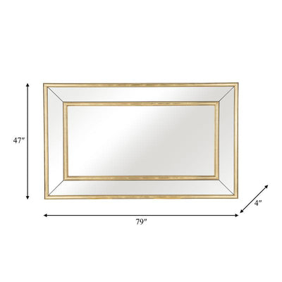 مرآة ذهبية بإطار مربع 47x79