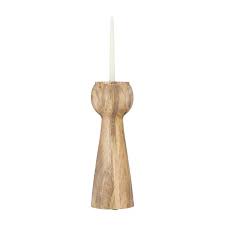 WOOD, 18"H CANDLE HOLDER, BROWN