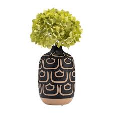 CER, 10" DECORATIVE VASE, BLACK/TAN