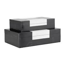 Resin, S/2 10/12" H Boxes, Blk/Wt