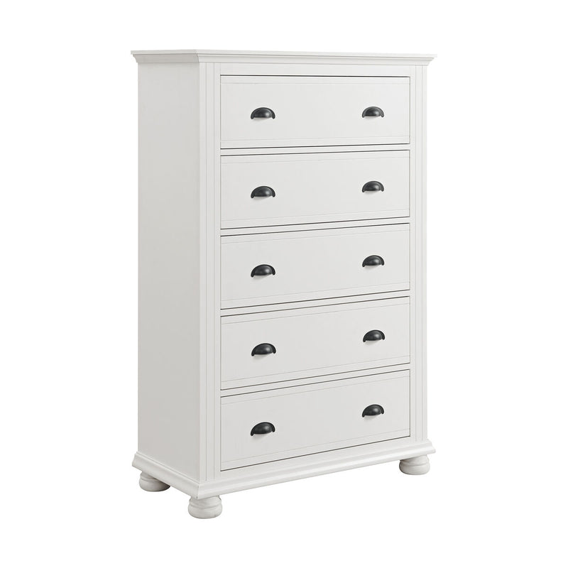 Kona 5-Drawer Chest in White