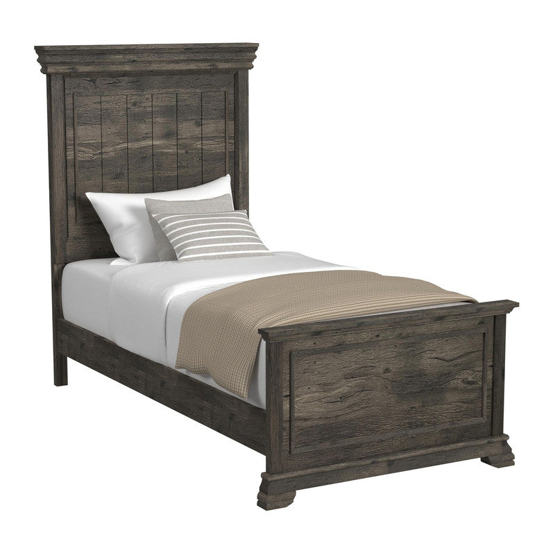 Park Ridge Twin Sleigh Storage Bed in Charcoal