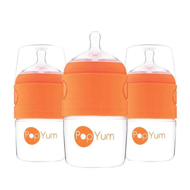 Pop Yum 3 PCS Pack Baby Feeding Bottle - 150 ml - Orange