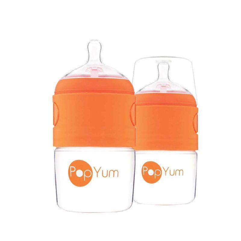 Pop Yum Baby Feeding Bottle - 150 ml - Pack of 2 - Orange