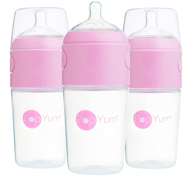 Pop Yum 3 PCS Pack Baby Feeding Bottle - 260 ml - Pink