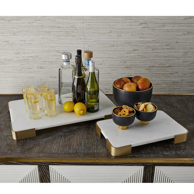 Elevated Tray/Plateau - White Marble Large