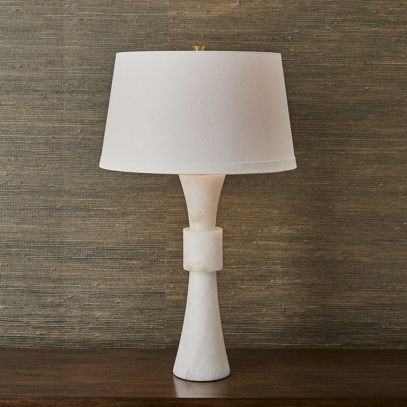 Banded Table Lamp - Alabaster