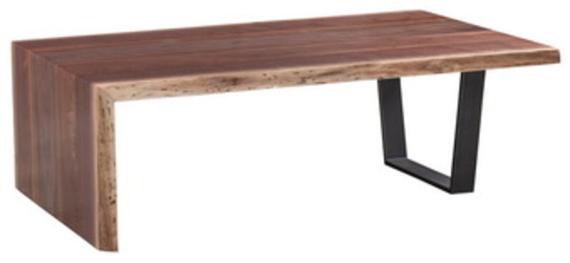 Crotch Cut Walnut 54" Waterfall Cocktail Table - T-CW54-WC