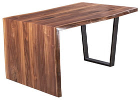 Crotch Cut Walnut 54" Waterfall Desk - T-CW54-WD