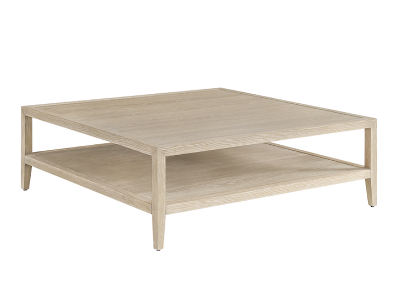 Whitewashed Oak Wood Coffee Table