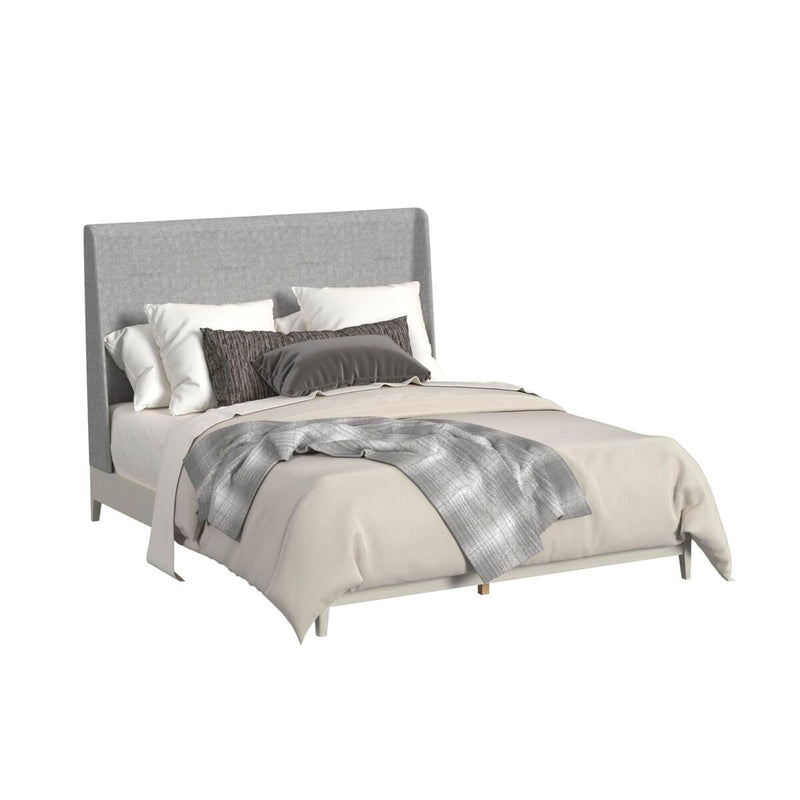 Westland King UPH Bed with Grey Fabric in Almond