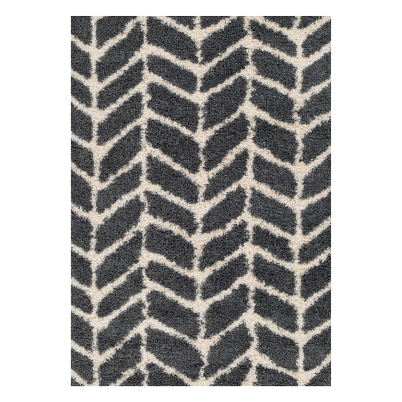 Dark Leaf Black Rug