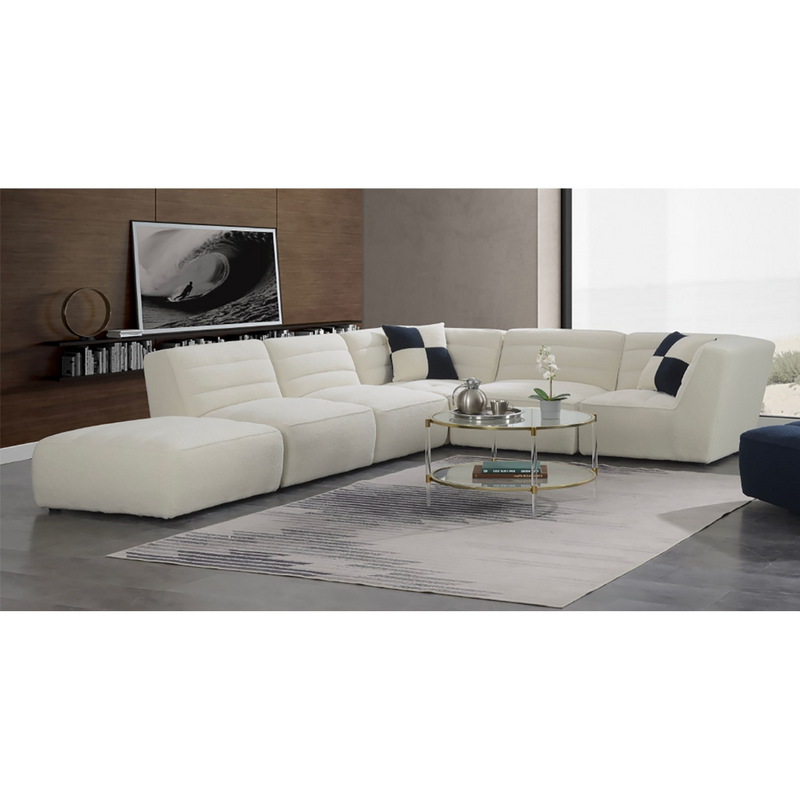 Defender Sectional Corner In White W/1 Pillow (6640610246752)