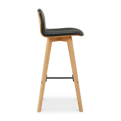 Napoli Leather Barstool Black