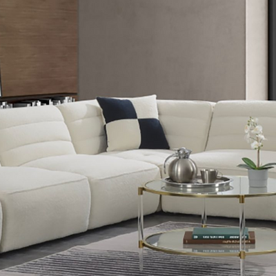 Defender Sectional Corner In White W/1 Pillow (6640610246752)