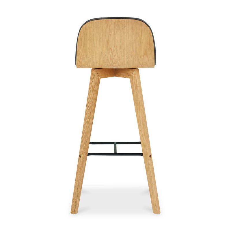 Napoli Leather Barstool Black