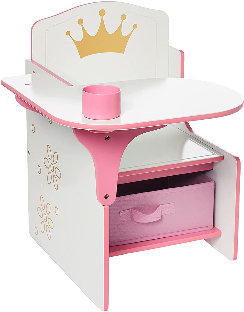 Princess Crown Chair Desk with Storage Bin (6604689178720)