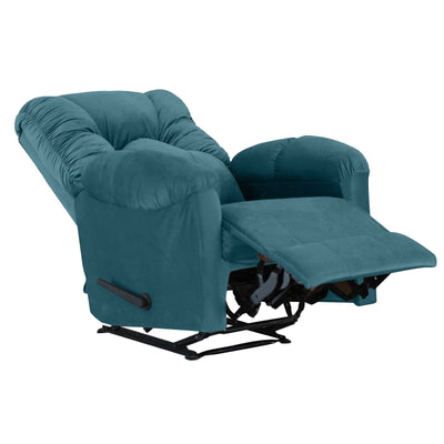 American Polo Classical Velvet Recliner Upholstered Chair with Controllable Back  - Teal Blue-906193-TE (6613422375008)