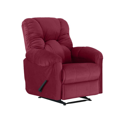 American Polo Recliner Rocking Velvet Chair Upholstered With Controllable Back للتحكم - Red-906194-RE (6613422669920)