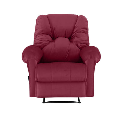 American Polo Recliner Rocking Velvet Chair Upholstered With Controllable Back للتحكم - Red-906194-RE (6613422669920)