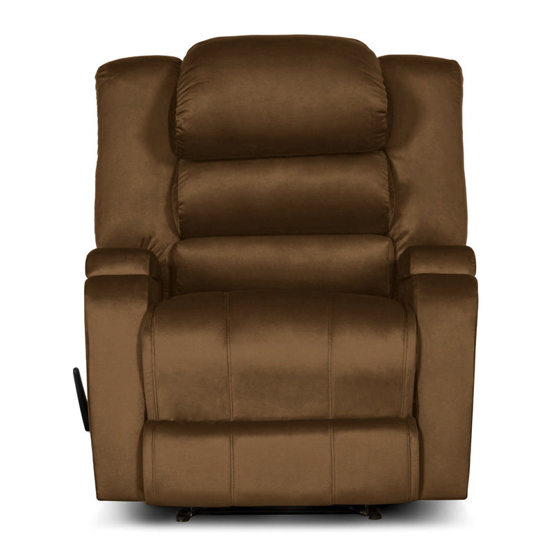 In House Rocking & Rotating Recliner Upholstered Chair with Controllable Back - Dark Brown-905149-BR (6613417459808)