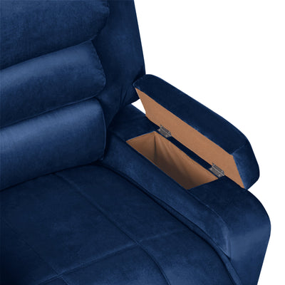 In House Rocking & Rotating Recliner Upholstered Chair with Controllable Back - Blue-905149-B (6613417525344)