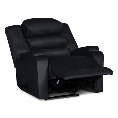 In House Rocking Recliner Upholstered Chair with Controllable Back - Dark Grey-905148-DG (6613417164896)