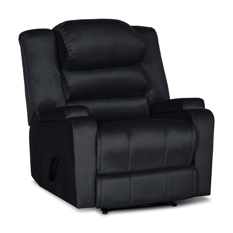 In House Rocking & Rotating Recliner Upholstered Chair with Controllable Back - Dark Grey-905149-DG (6613417590880)