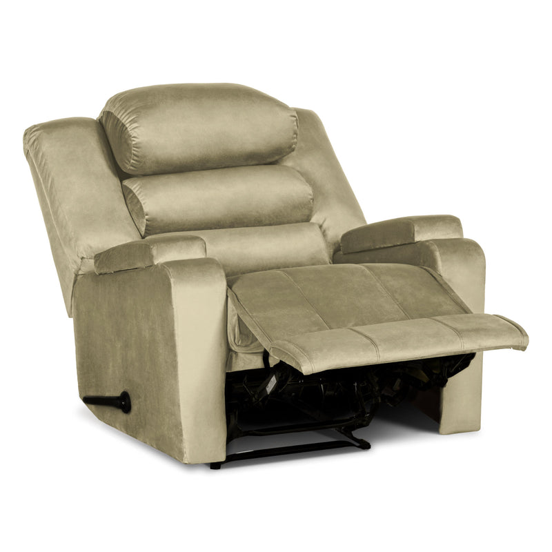 In House Rocking Recliner Upholstered Chair with Controllable Back - White-905148-W (6613417394272)