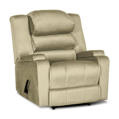 In House Rocking Recliner Upholstered Chair with Controllable Back - White-905148-W (6613417394272)