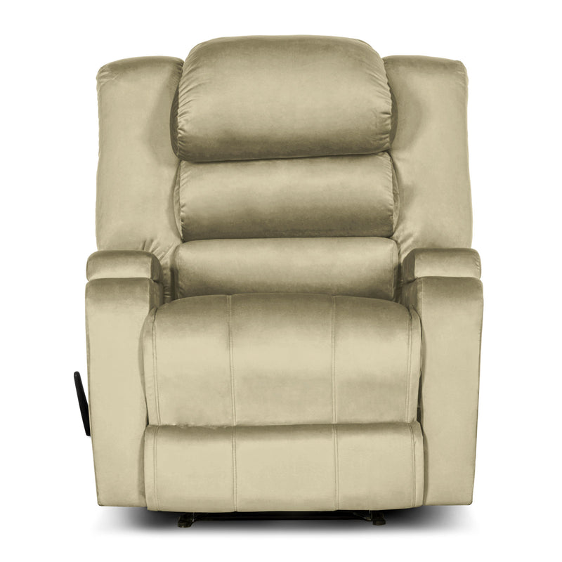 In House Rocking Recliner Upholstered Chair with Controllable Back - White-905148-W (6613417394272)