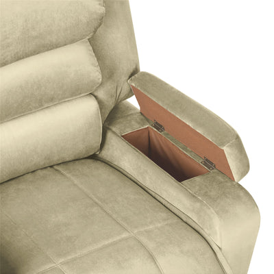 In House Rocking Recliner Upholstered Chair with Controllable Back - White-905148-W (6613417394272)