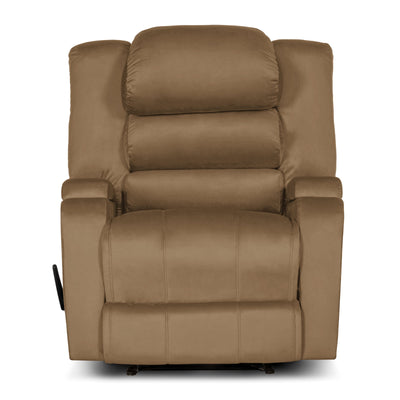 In House Rocking & Rotating Recliner Upholstered Chair with Controllable Back - Light Brown-905149-BE (6613417492576)
