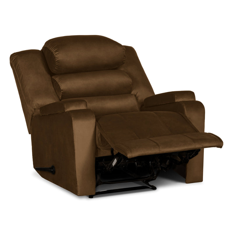 In House Rocking & Rotating Recliner Upholstered Chair with Controllable Back - Dark Brown-905149-BR (6613417459808)