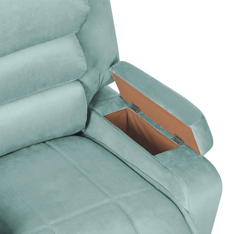 In House Rocking & Rotating Recliner Upholstered Chair with Controllable Back - Teal-905149-TE (6613417623648)