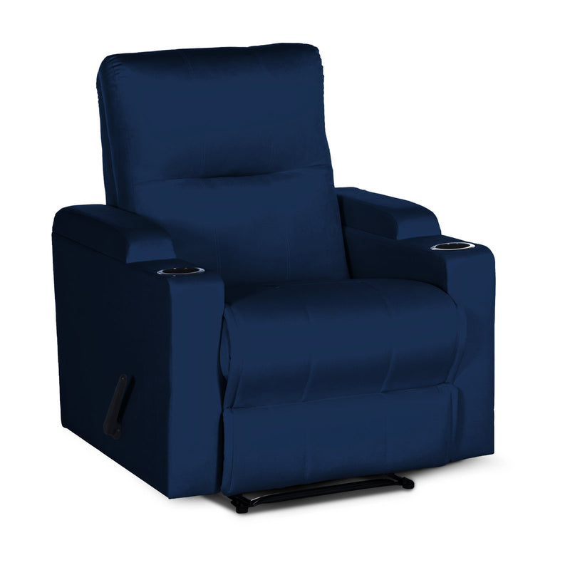 In House Rocking Recliner Upholstered Chair with Controllable Back - Blue-905151-B (6613418442848)