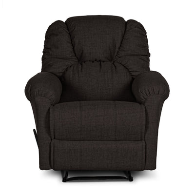 American Polo Recliner Rocking Linen Chair Upholstered With Controllable Back - Dark Brown-905166-BR (6613423980640)