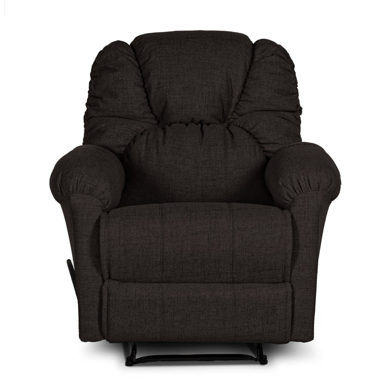 American Polo Recliner Rocking Linen Chair Upholstered With Controllable Back - Dark Brown-905166-BR (6613423980640)