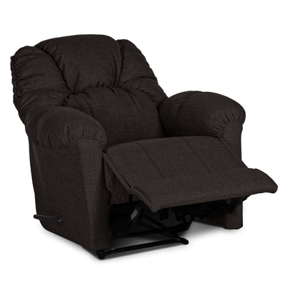 American Polo Recliner Rocking Linen Chair Upholstered With Controllable Back - Dark Brown-905166-BR (6613423980640)