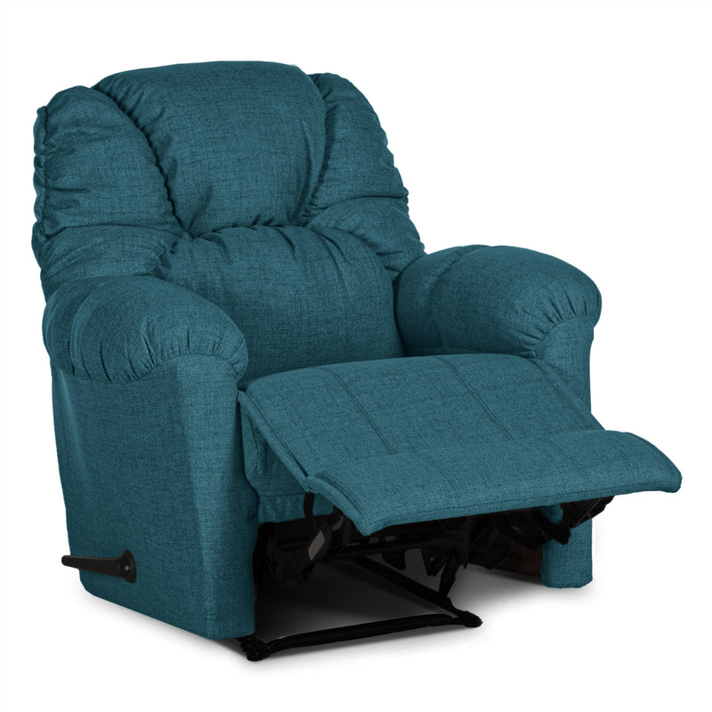 American Polo Recliner Rocking Linen Chair Upholstered With Controllable Back - Turquoise-905166-TE (6613423947872)